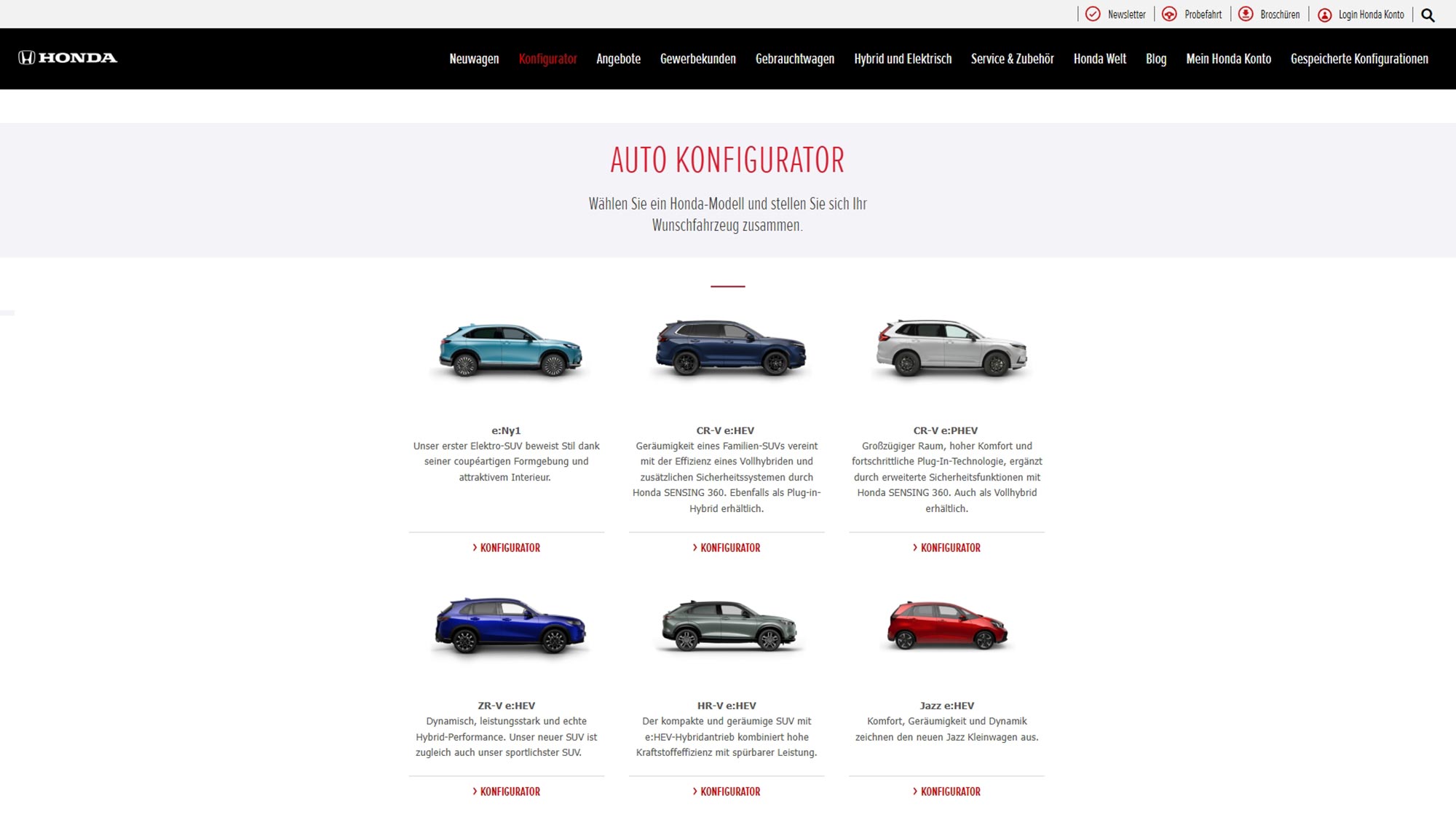 Link zum Modell-Konfigurator auf honda.de. Öffnet in einem neuen Tab.